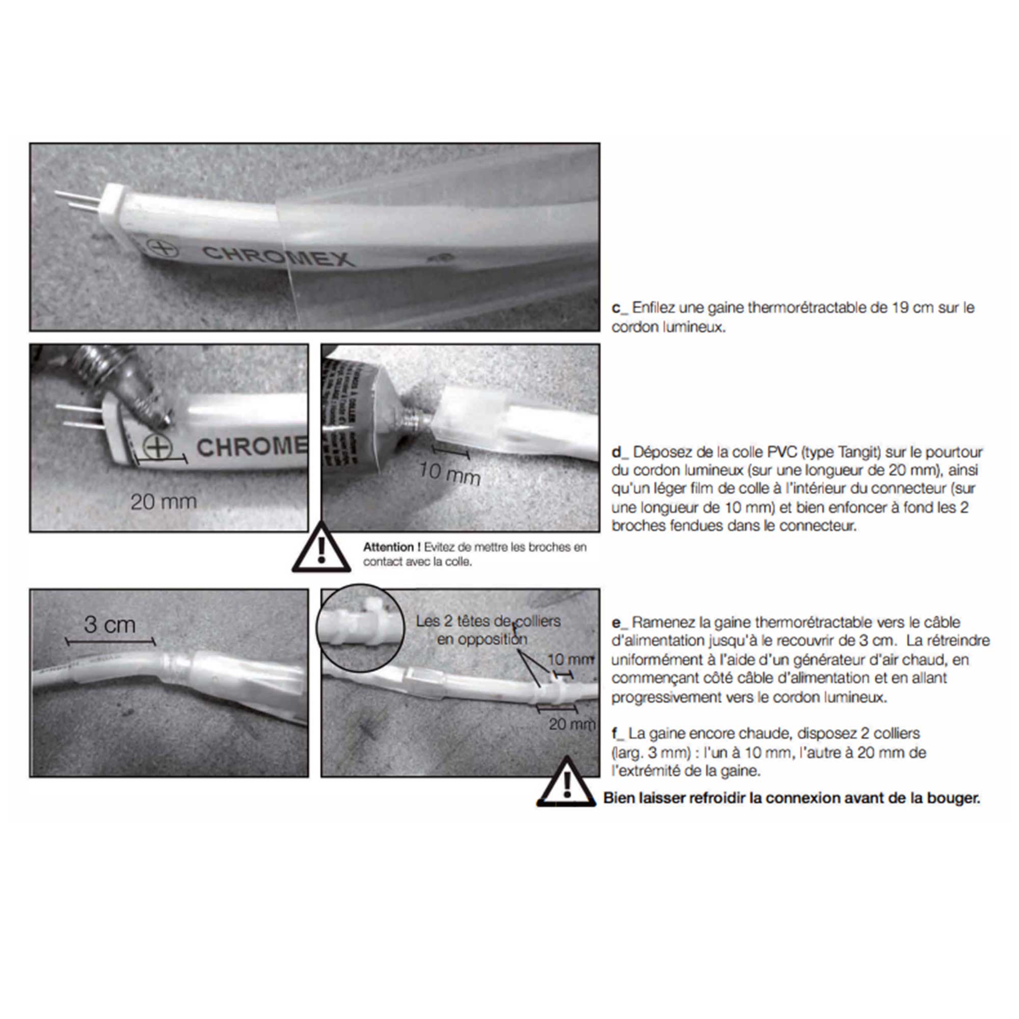 Kit de raccordement câble d'alimentation pour cordon lumineux Sur'line - 230V